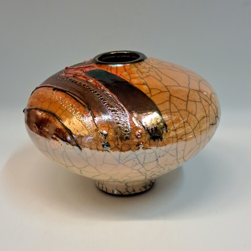 #240731 Raku Vessel Glitter Glaze $42 at Hunter Wolff Gallery